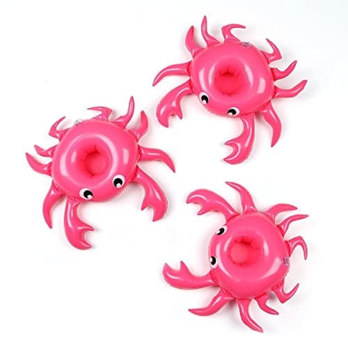 LevinArt 3 Pack Inflatable Float Drink Holder Float,Crab Inflatable Pool Cup Holders Coasters for Pool Party Water Fun Beach Toys