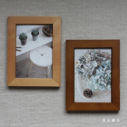 Log Photo Wall Frame Wood Original Rectangular Frame And White Coffee,6 Inch,Primary Colors