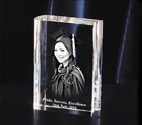 Personalised Bespoke Laser Engraved Etched Book Shape Clear Optic Crystal Paperweight Ornament Keepsake Gift Present [(9,6 x 7 x 3) cm / (3.78 x 2.76 x 1,18) inches]