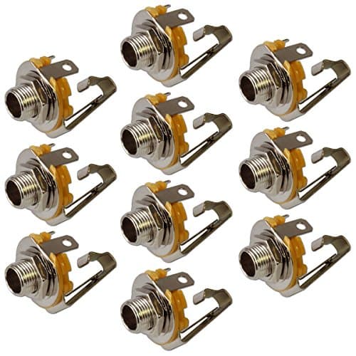 6.35mm 1/4" Jack Mono Switched Chassis Panel Mount Female Socket Connector x 10