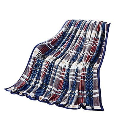 WANGAIMA Flannel Multi-color,Solid Plaid/Check 100% Polyester Blankets 200x230cm