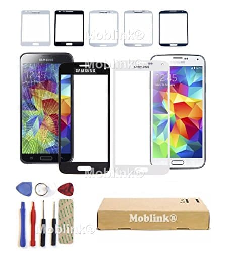 Moblink ® Replacement Front Outer Glass Screen Lens For Samsung Galaxy S3 -S4 - S5 - Mini - NOTE 1 2 3 - Tools Included (Galaxy S3, Black)