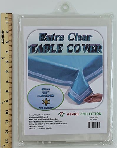 Extra Clear and Durable Heavy Weight Tablecloth Protector 100% Vinyl 70" Round