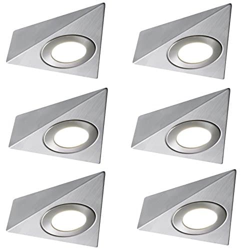 6 X LED MAINS TRIANGLE LIGHT KITCHEN UNDER CABINET UNIT CUPBOARD COOL WHITE