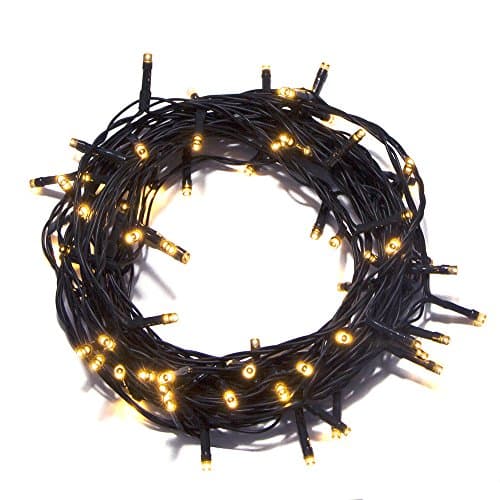 Yizhou 10m/33ft String Light with 72LED, Warm White Color, 3*AA Battery Powered, 8 Flashing Modes with Memory and Timing Function, Best Decoration for Christmas Tree, Halloween Illuminations ,Wedding party, Home or Garden etc
