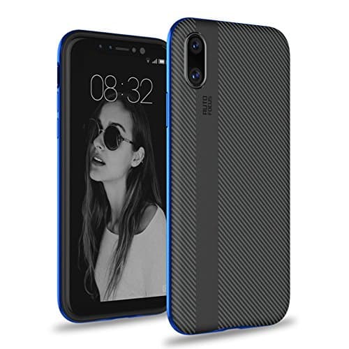 GXQS iPhone X Case, Metal Plating Frame, Scratch Resistant Shockproof Anti-skid Soft TPU Protective Case Cover for Apple iPhone X (blue)