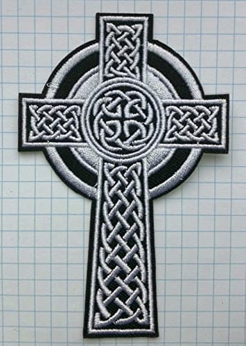 Celtic Cross Embroidered Iron On Patch