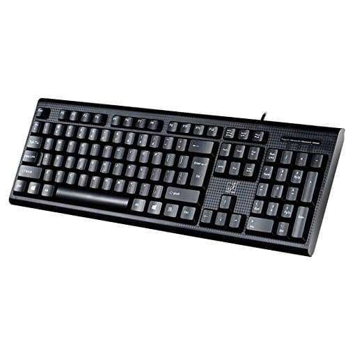 Slim Wired Desktop Keyboard for Computers, Black