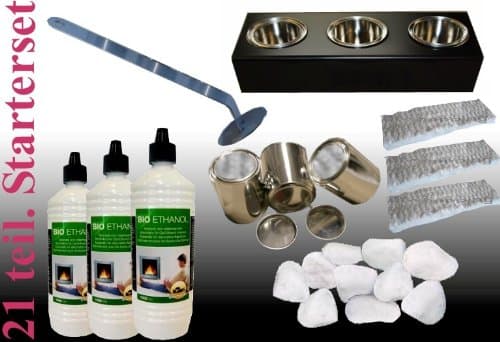 Large 21?Piece Starter Set for Ethanol fireplaces