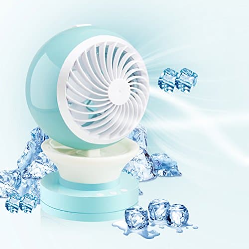 USB Fan, Aromatherapy Diffuser, Humidifier, LED Night light 4-in-1 Mini Desktop Fan with Water Spray, 2 Speeds Adjustable, Fast Cooling within 2-3s for Home Office School Travelling and Sleeping
