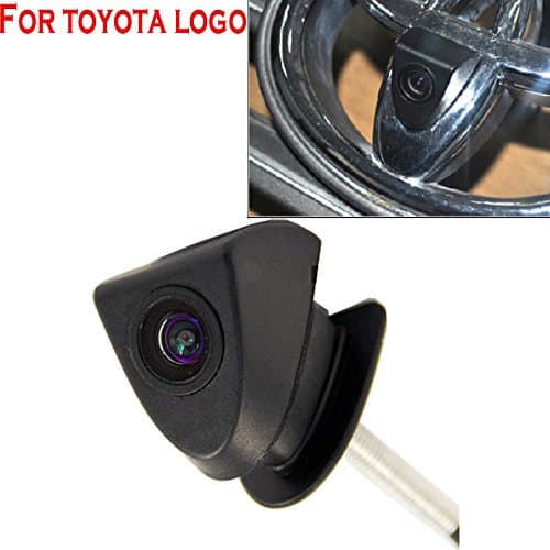 Greatek Vehicle-Specific car Front View Logo Embedded Camera Parking System with CCD Waterproof IP67 Wide Degree (Middle),Black for Prado Highlander Land Cruis Camry Corolla Yaris VIZI REIZ Verso
