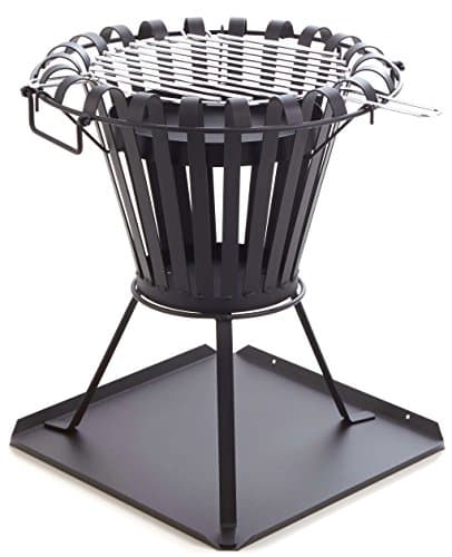 Fire Basket Grill 54 cm i I Black Quick Set-Up I Charcoal Grill Fire Pit Cover Garden Oven Stove I Hearth