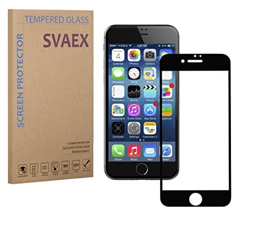 SVAEX iPhone 8 Plus iPhone 7 Plus Full Cover Premium Tempered Glass Screen Protector - Black - 0.3mm - HD Transparency - Oleophobic coating - 2.5D Round Edges - Delicate Touch - Japanese Glass