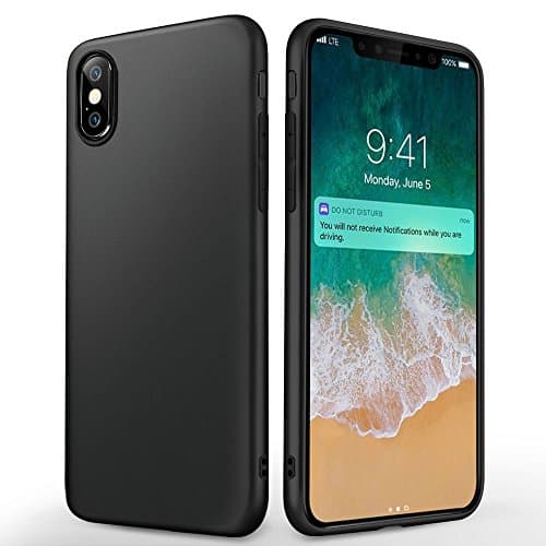 iPhone X Case, Slim Fit Soft Flexible Case [Easy Removal ] [Better Protection Than Hard PC/PP for Back Glass] [High Wireless Charging Efficiency] Matte Finish Case Cover for iPhone X (2017 Release) (BLACK)