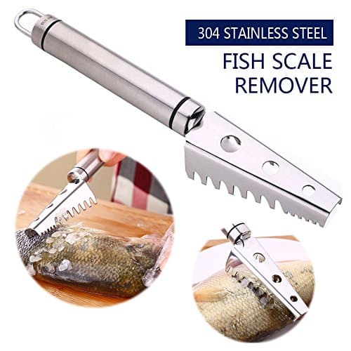 Fish Scale Scraper Fish Scale Remover Stainless Steel with 2 Sawtooth Design for Fast and Easy Fish Scale Removing