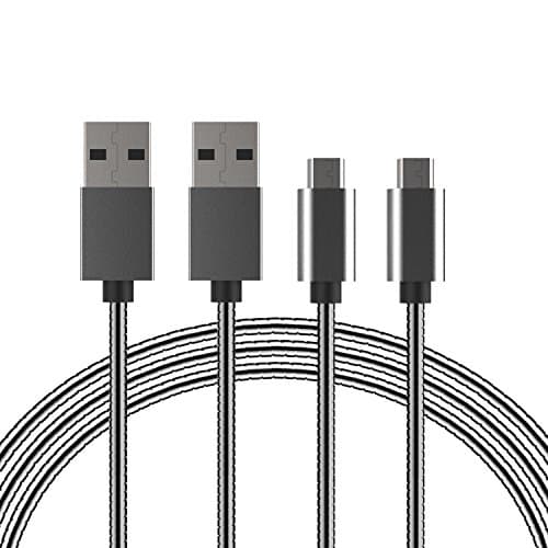 Vsllcau Metal Durable Micro USB Cable, Android Fast Charger and Sync Cord for Android Devices, Samsung, HTC, Motorola, Nokia, Kindle,Tablet and More 3.3ft-2 Pack