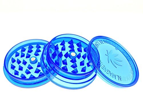 3 Part Plastic MAGNETIC NO 1 Shark Teeth Extra Storage Herbs Grinder (Blue)