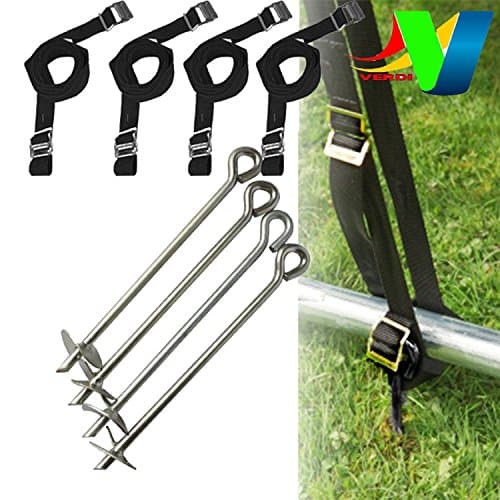 Trampoline Ground Anchor Kit - Trampoline Tie Down Kit to Secure Outdoor Trampolines Swings and Garden Playhouses