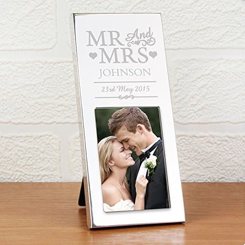 Personalised Small Silver Mr &amp; Mrs 2x3 Frame - Personalised - Photo Frames - Home Gifts