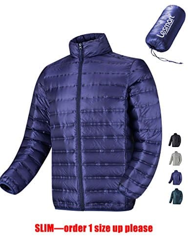 Mens Down Jacket Lightweight Packable Puffer Coat Winter Warm Water-Resistant Casual Outdoor