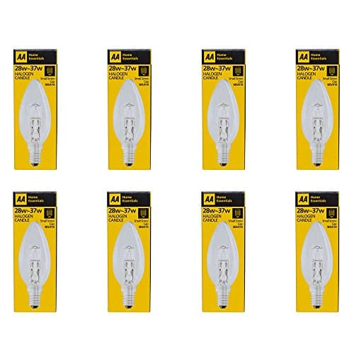 Status International AA Small Eddison Screw Cap 28 W Halogen Candle Light Bulb Box - Pack of 8