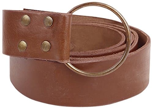 Leonardo Carbone Leather Belt with Ring and Celtic Pattern Belt brown