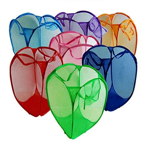Mebare(TM) Random Color Mesh Fabric Foldable Network laundry basket Storage Bag Bucket Hamper Baskets For Portable Clothing Dirty Clothes