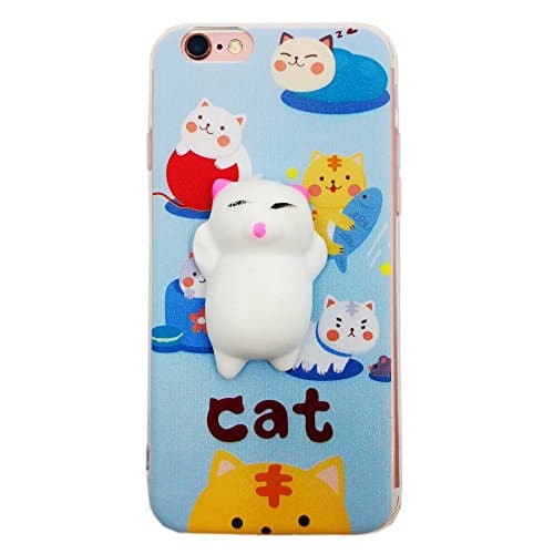 Squishy 3D Animal Cat iPhone 7 Plus Case, Cute Stress Silicone Fun Case Cover for iPhone 7 Plus (Color-G)