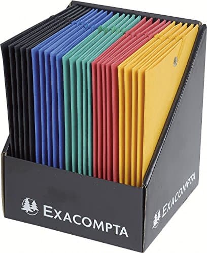 Exacompta - Ref. 50750E - 1 folder with elastic bands for pocket format - pocket with 3 flaps - in glossy card 425 g/m2 - dimensions 12 x 16 cm for documents in A6 format - random colorThe Forest Stewardship Council