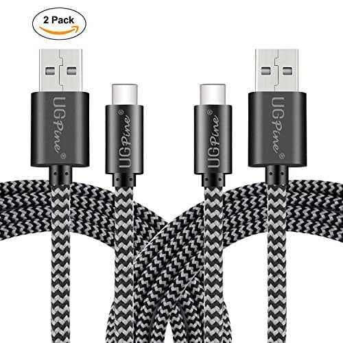 USB Type C Cable, UGpine Type C Fast Charging Cable(3.3ft, 2-Pack) Nylon Braided for Samsung Galaxy S8 S8 Plus, MacBook 12’’, Nintendo Switch, Google Pixel, Nexus 6P 5X and Other USB Type C Devices