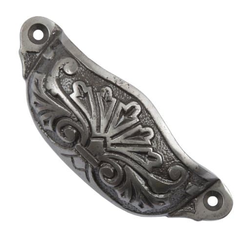 Suffolk Latch Co | Cast Iron Kitchen Cabinet Drawer Cup Pull Handles (Decorative Barnished)