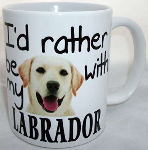Id Rather Be With My Labrador Ceramic Coffee Tea Mug (Yellow)
