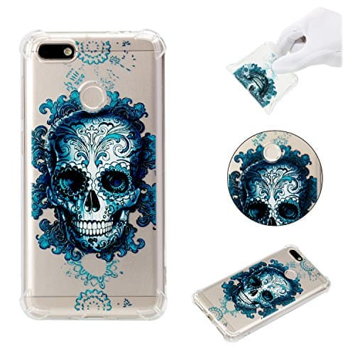 WindTeco Huawei P Smart Case, Ultra Slim Case Clear Soft Silicone Gel Protective Skin, TPU Rubber Bumper Back Case Cover for Huawei P Smart - Skeleton
