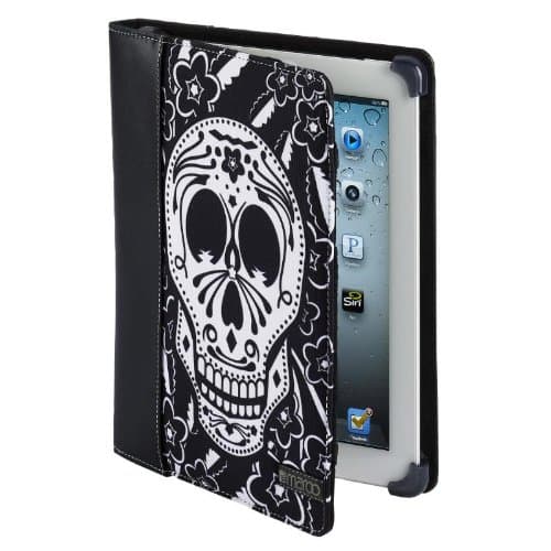 Maroo MATA II Leather/Nylon Folio Case for iPad 2/New iPad - Party Skull