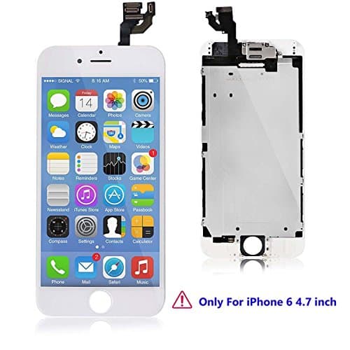 EXW For iPhone 6 Screen Replacement LCD Digitizer &amp; LCD Touch Screen Panel LCD Display with Frame Assembly Front Glass Fit for iPhone 6 4.7 Inch(White)