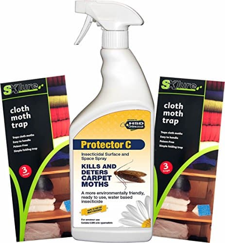 Carpet / Clothes Moth Killer Spray Complete Treatment Kit with Pheromone Traps