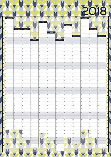 A2 Year Wall Planner / Wall Calendar 2018 - Arrows