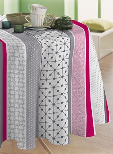 CALITEX Geomix Raspberry Round Tablecloth Polyester 180 x 180 cm