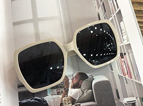 dark mirror female square big box net red polarized light glasses back to ancient black white,Rice white