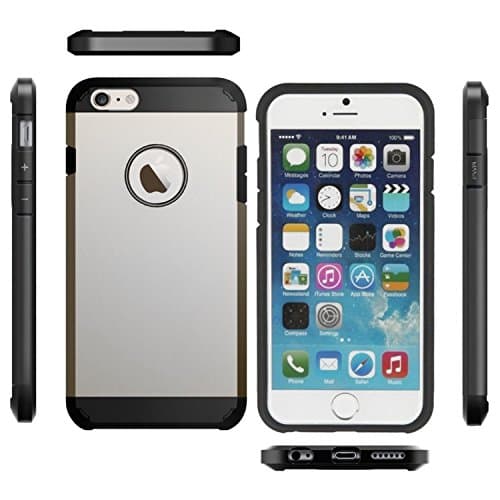 Iphone 5C Case Cover Slim Armor Hybrid [Dual Layer Shockproof] [Silver] [Air Cushion Protection] Hard &amp; Rigid Facil&amp;co®