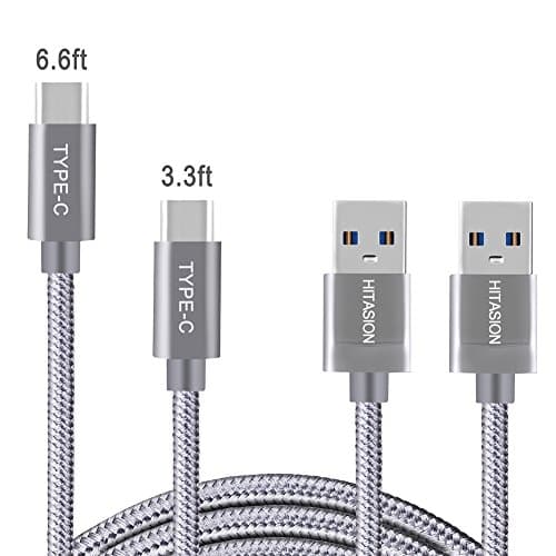 USB Type C Cable,HITASION USB C 3.0 Charger Cable for Samsung Galaxy Note 8 S8 Plus Google Pixel XL Moto Z LG G6 Nexus 6P Nintendo Switch MacBook Pro Nylon Braided Cord 1m/2m