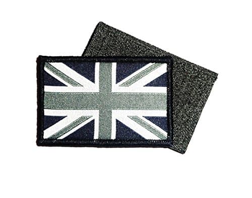 GB UNION JACK PATCH Separate hook and loop fasten backed UBAC army SAS black military flag badge UK Forces