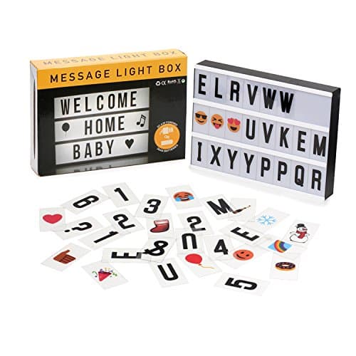 Lightbox, comprafun LED Light Box Film A4 Warm Light Creative with Letters Numbers Symbols Emojis Combination FREE FOR THE WEDDING HOME Photoshoots Birthday Party.