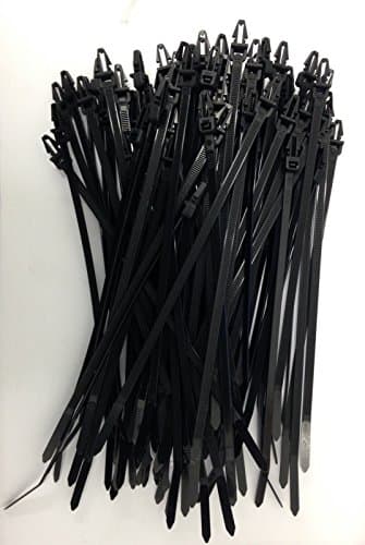 100 X HIGH QUALITY NYLON PUSH MOUNTED CABLE TIES 200mm X 4.6mm BLACK CTPM2004.6