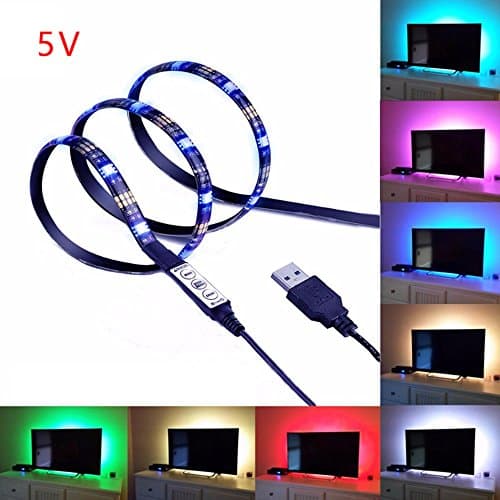 (reduce eye fatigue and improve image definition) 5V LED backlight TV USB multi color RGB LED flexible meters 1M - 30 lights 5050 USB flexible waterproof, backlight, LED multicolor ray and remote control