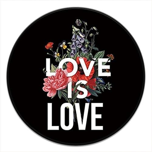 USGYY iPhone Stand Case Pop Phone Stand　Grip Holder Socket Multifunction Expanding Mount Stent for all Android Cell Phone, iPhone, iPad and Tablets - Love Is Love Black