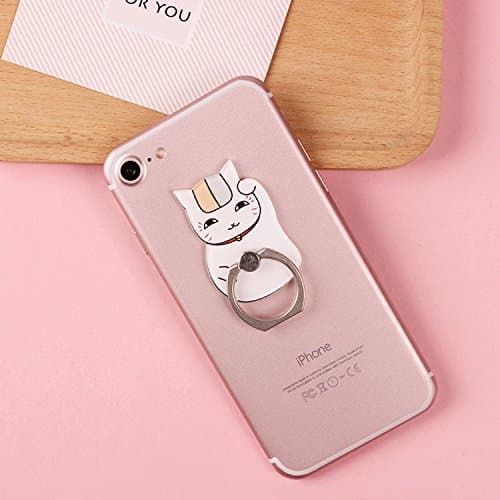 360 degree rotation Multi-function Cell Phone Holder Pop cellular phone bracket Socket Universal Expanding Stand Grip hands Mount for Smartphones and Tablets,White cat beckoning