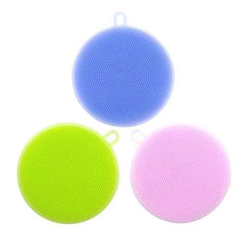 Antibacterial Silicone Smart Sponge Cleaning Dish Kitchen Tool 3 Pcs