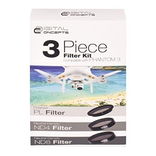Digital Concepts DC-FK3-PH3 Drone Camera Lens Filter Kit for Phantom 3 (Black)