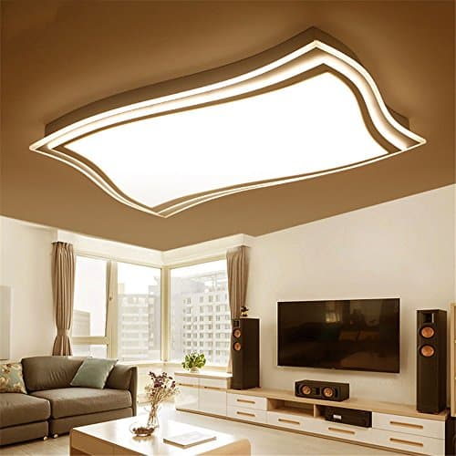 Malovecf LED Ceiling Fitting Rectangular/Square White Acrylic Ceiling Light for Living Room Bedroom Home Lights (Warm White, L750/W500/70)